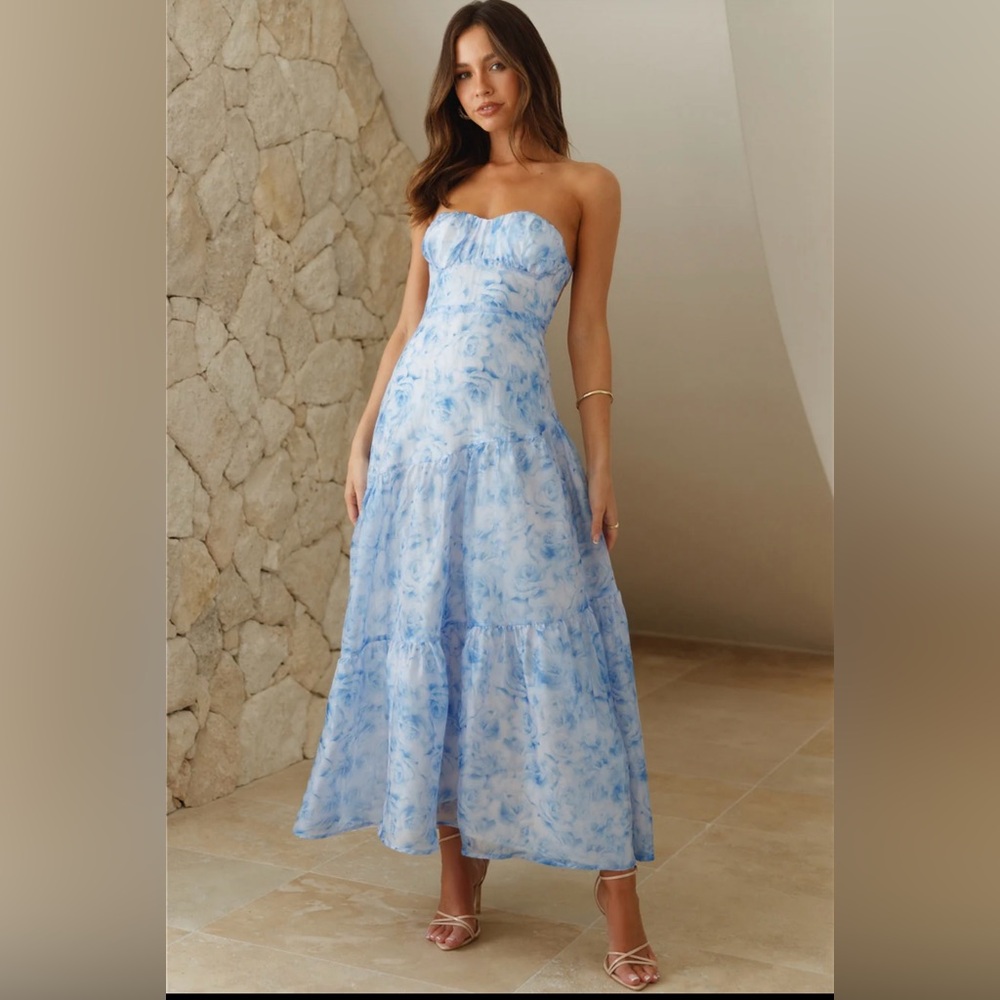 Blue floral dress